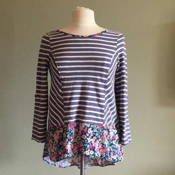 ANTHROPOLOGIE Postmark fairly striped floral tunic - Picture 2 of 8